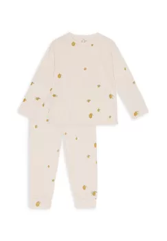 Konges Slojd pijamale de bumbac pentru copii culoarea bej, modelator imagine