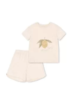 Konges Slojd pijamale de bumbac pentru copii culoarea galben, cu imprimeu imagine