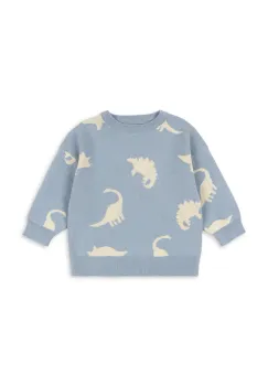 Konges Slojd pulover de bumbac pentru copii LAPIS KNIT SWEATER GOTS culoarea gri, KS103856 imagine