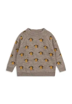 Konges Slojd pulover de lana pentru copii BELOU LEMON KNIT BLOUSE culoarea gri, KS101427 imagine