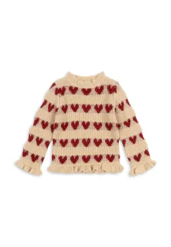 Konges Slojd pulover de lana pentru copii LAULA SWEATER culoarea bej, KS104335 imagine