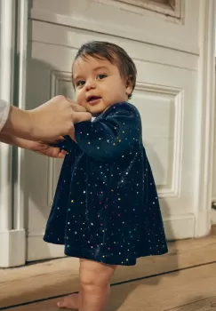 Konges Slojd rochie bebe culoarea albastru marin, mini, evazati imagine