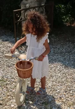 Konges Slojd rochie din bumbac pentru copii culoarea alb, mini, evazati imagine