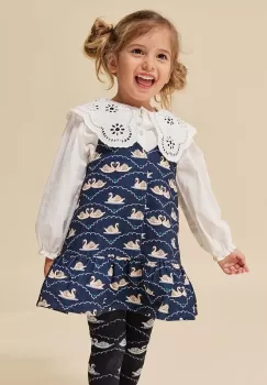 Konges Slojd rochie din bumbac pentru copii culoarea albastru marin, mini, evazati imagine