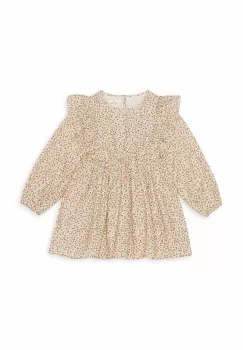 Konges Slojd rochie din bumbac pentru copii culoarea bej, mini, evazati imagine