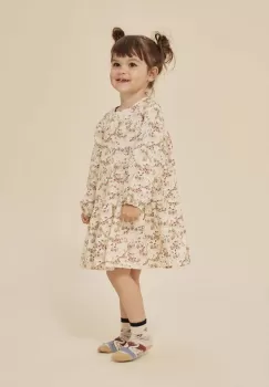 Konges Slojd rochie din bumbac pentru copii culoarea bej, mini, evazati imagine