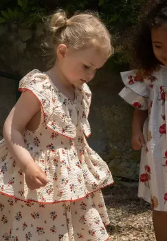 Konges Slojd rochie din bumbac pentru copii culoarea portocaliu, mini, evazati imagine