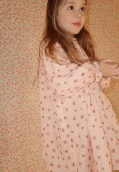 Konges Slojd rochie din bumbac pentru copii culoarea roz, mini, evazati imagine