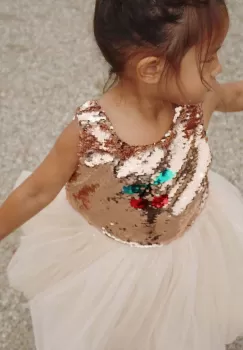 Konges Slojd rochie fete culoarea auriu, mini, evazati imagine