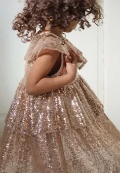 Konges Slojd rochie fete culoarea bej, mini, evazati imagine