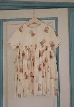 Konges Slojd rochie fete culoarea bej, mini, evazati imagine