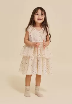 Konges Slojd rochie fete culoarea bej, mini, evazati imagine