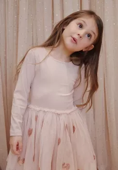 Konges Slojd rochie fete culoarea maro, mini, evazati imagine