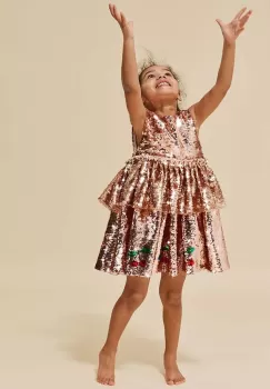 Konges Slojd rochie fete culoarea rosu, mini, evazati imagine