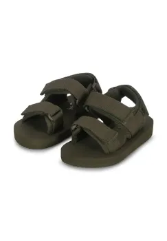 Konges Slojd sandale copii SUN SANDAL SOLID culoarea verde, KS102558 imagine