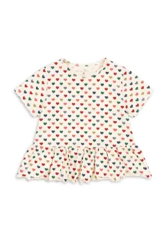 Konges Slojd tricou BASIC FRILL TEE GOTS culoarea bej, KS103154 imagine