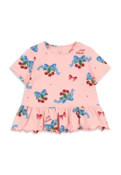 Konges Slojd tricou BASIC FRILL TEE GOTS culoarea roz, KS103154 imagine