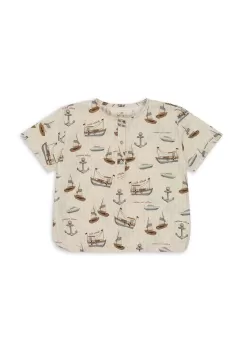 Konges Slojd tricou de bumbac pentru copii culoarea bej, modelator imagine