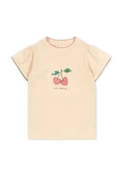 Konges Slojd tricou de bumbac pentru copii FAMO PUFF TEE GOTS culoarea bej, KS102603 imagine
