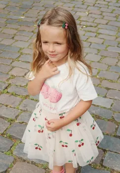 Konges Slojd tricou din amestec de in pentru copii ERA TEE OCS culoarea alb, KS103194 imagine