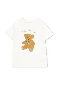 Konges Slojd tricou din amestec de in pentru copii ERA TEE OCS culoarea maro, KS103194 imagine