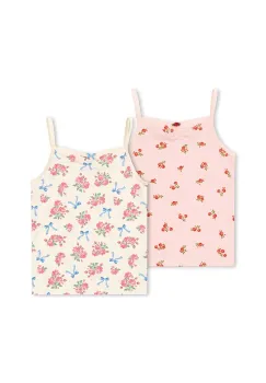 Konges Slojd tricou fara maneci BASIC 2 PACK STRAP TOP GOTS 2-pack culoarea roz, KS103696 imagine