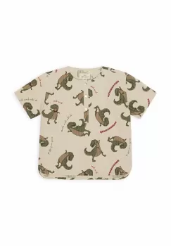 Konges Slojd tricou pijama copii culoarea bej, neted imagine