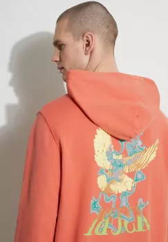 KSUBI hanorac de bumbac flight kash hoodie barbati, culoarea portocaliu, cu gluga, cu imprimeu, MPS24FL009 imagine