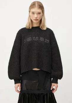 KSUBI pulover de lana Bookie Knit femei, culoarea negru, calduros, WFA24KW003 imagine
