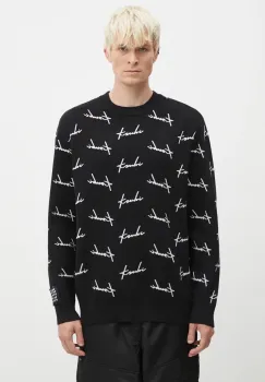 KSUBI pulover Skript Knit barbati, culoarea negru, MFA24KW003 imagine