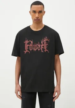 KSUBI tricou din bumbac Fuego Biggie barbati, culoarea negru, cu imprimeu, MPS25TE043 imagine