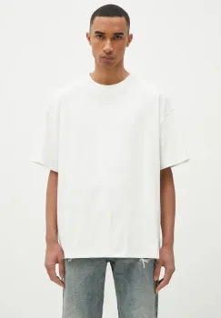 KSUBI tricou din bumbac Sott Ekcess barbati, culoarea alb, cu imprimeu, MPS25TE041 imagine