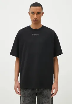 KSUBI tricou din bumbac Sott Ekcess barbati, culoarea negru, uni, MPS25TE028 imagine