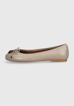 Kurt Geiger London balerini de piele Eagle Ballerina culoarea bej, 9790643309 imagine