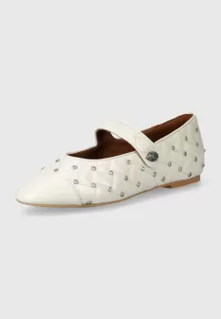 Kurt Geiger London balerini de piele Orbit Ballet Flat culoarea bej, 2658041309 imagine