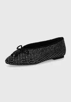 Kurt Geiger London balerini din piele intoarsa Sloane Eagle Ballerina Dr culoarea negru, 2672805209 imagine