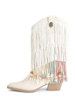 Kurt Geiger London cizme cowboy pentru femei din piele intoarsa Fringe Cowboy Boot imagine