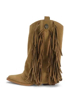 Kurt Geiger London  cizme pentru femei din piele Albany Fringe Western imagine