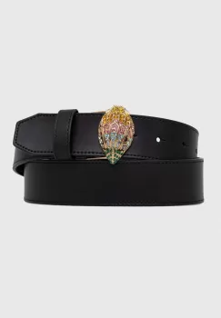 Kurt Geiger London curea de piele femei, culoarea negru imagine