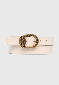 Kurt Geiger London curea de piele MAYFAIR 30 BELT femei, culoarea bej, 758441109 imagine