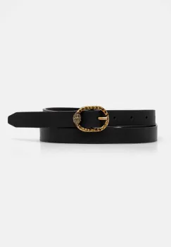 Kurt Geiger London curea de piele MAYFAIR femei, culoarea negru, 3654000109 imagine