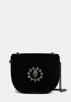 Kurt Geiger London geanta de mana din catifea Chelsea culoarea negru, 5365200789 imagine