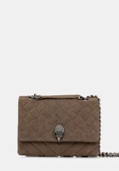 Kurt Geiger London geanta de mana din piele intoarsa KENSINGTON culoarea maro, 9959847209 imagine