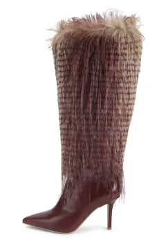 Kurt Geiger London ghete de piele Kensington Knee Boot 85 culoarea maro, cu toc cui, 4993556019 imagine