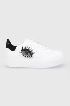 Kurt Geiger London Ghete de piele Laney Eya culoarea alb, cu platforma imagine