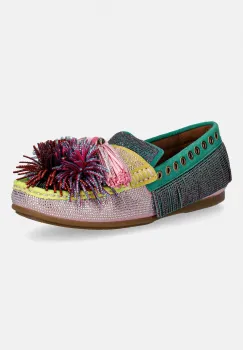Kurt Geiger London mocasini din piele intoarsa Pom Pom Moccasin imagine