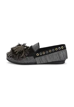 Kurt Geiger London mocasini din piele intoarsa Pom Pom Moccasin culoarea negru, cu toc plat, 4369500609 imagine
