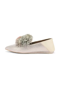 Kurt Geiger London mocasini din piele intoarsa Pom Pom Point Slip On imagine