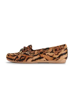 Kurt Geiger London mocasini pentru femei din piele intoarsa Eagle Moccasin Camel imagine