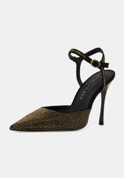 Kurt Geiger London pantofi cu toc Mayfair Point Ankle Strap culoarea negru, 4989405609 imagine